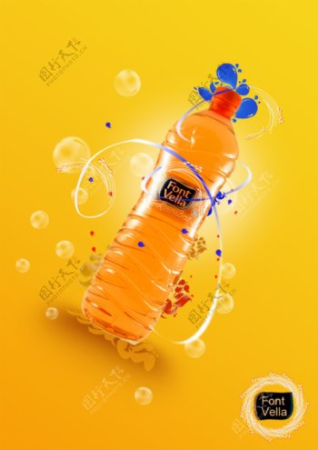 橙汁海报图片高清psd下载
