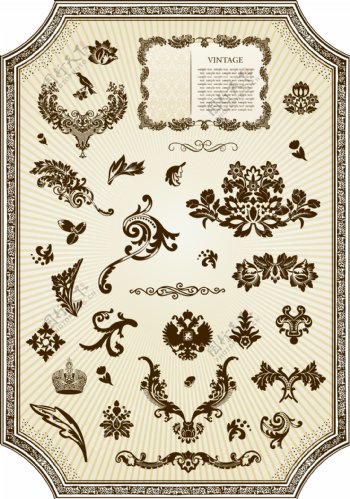 欧式古典花纹矢量框架