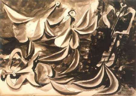 1932Femmesjouantauborddelamer西班牙画家巴勃罗毕加索抽象油画人物人体油画装饰画