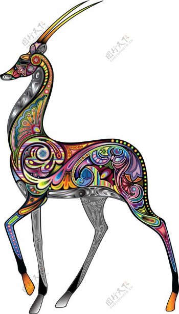 彩色动物纹身刺青图案