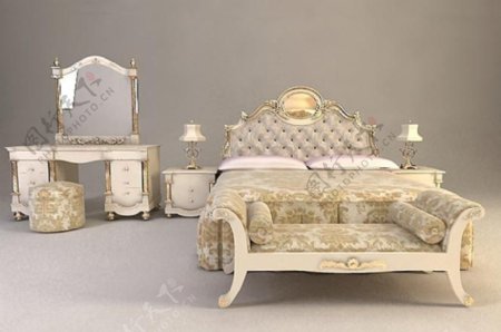 精致欧式家具经典卧室家具组合图片