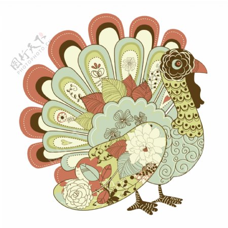 感恩节快乐美丽的土耳其卡