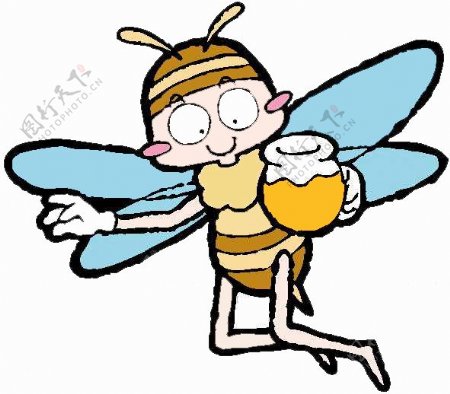 位图卡通动物昆虫蜜蜂可爱卡通免费素材