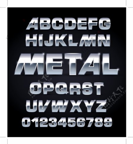 01金属字体设计矢量素材