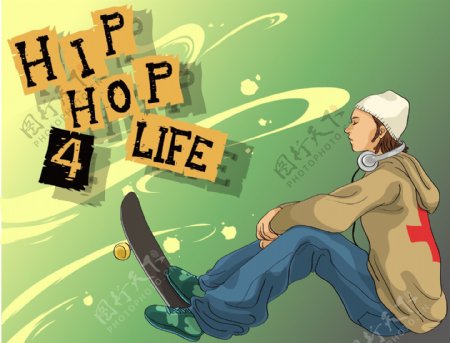 HIPHOP嘻哈素材潮爆潮流音乐人物个性矢量素材