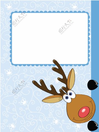可爱卡通圣诞麋鹿矢量素材4