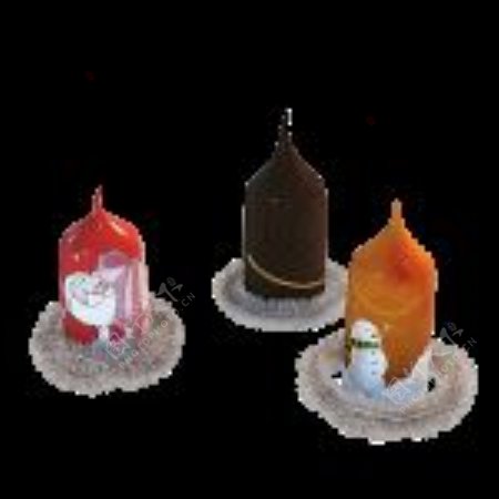 3D圣诞蜡烛模型