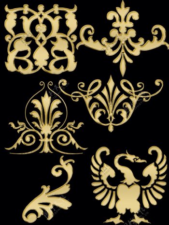 欧式金色古典花纹图片