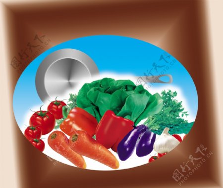 蔬菜锅子图片
