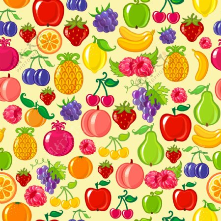 可爱鲜艳水果插图矢量素材