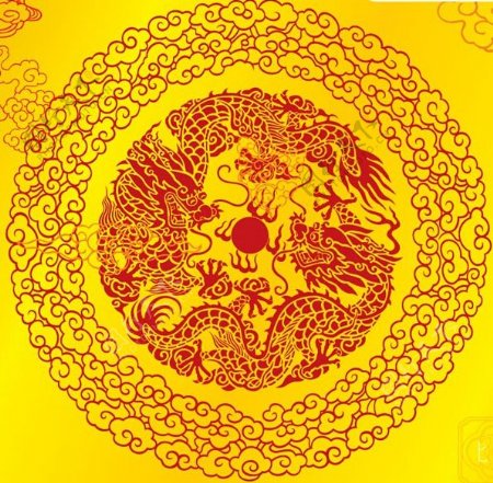 双龙戏珠中国传统吉祥图案