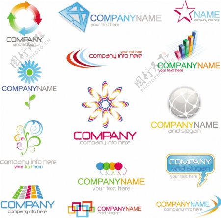 动感线条花纹箭头3d企业标志logo图标图片