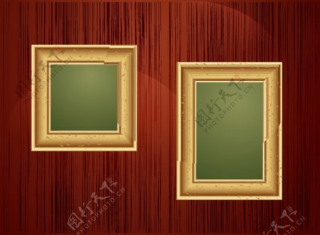 木纹木墙相框边框图片