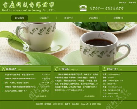 绿色公司网页模版风格图片