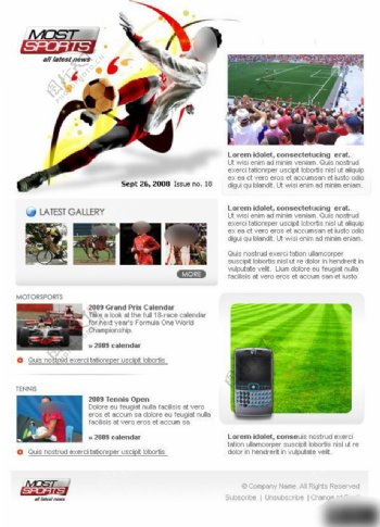 体育运动类网页设计