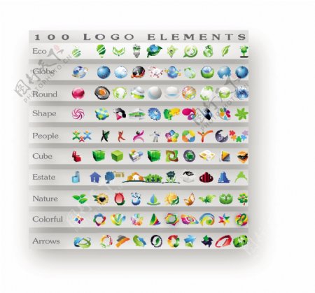 3d绿色环保企业logo设计图片