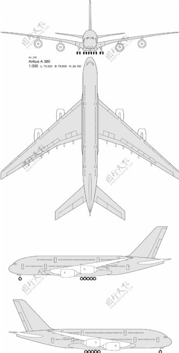飞机平面设计图矢量素材