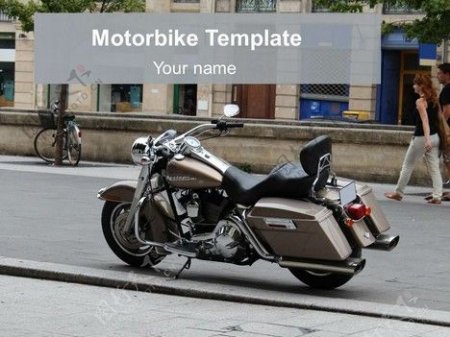 免费的摩托车的PPT模板