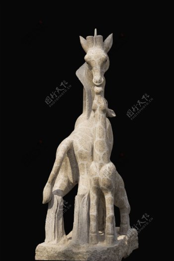 长颈鹿雕塑素材