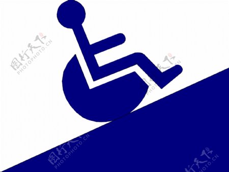残疾人通道上坡标志图片