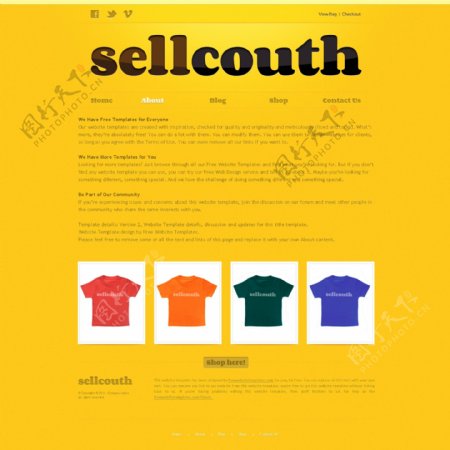 欧美t恤购物网站模板图片