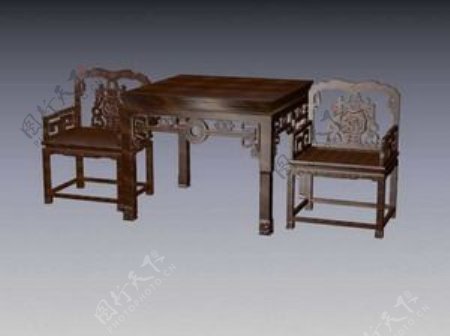 中式桌子3d模型家具图片44