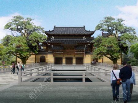寺庙3D效果图图片
