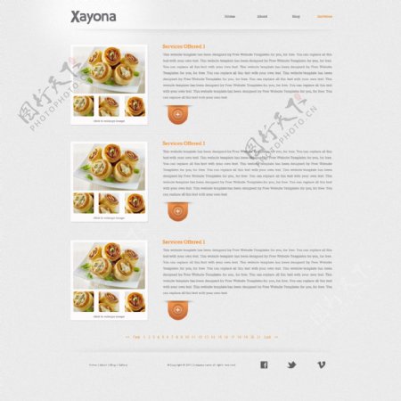 美味食物网页模板图片