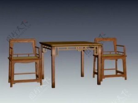 中式桌子3d模型家具效果图40