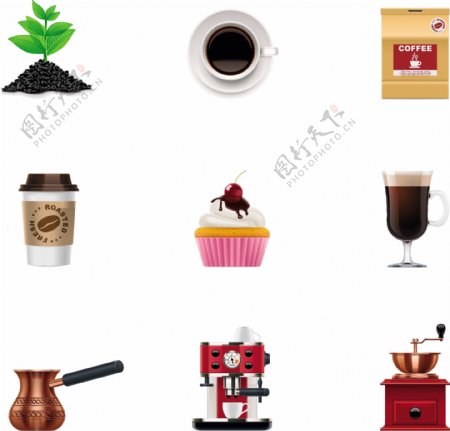 咖啡蛋糕食品图标图片