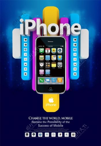 苹果iPhone5s手机上市宣传海报psd素材