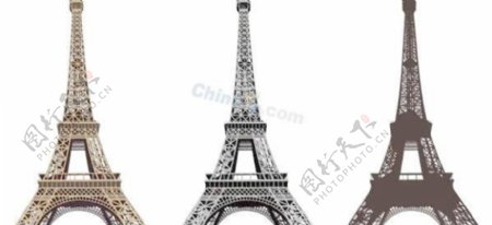 手绘巴黎铁塔矢量素材