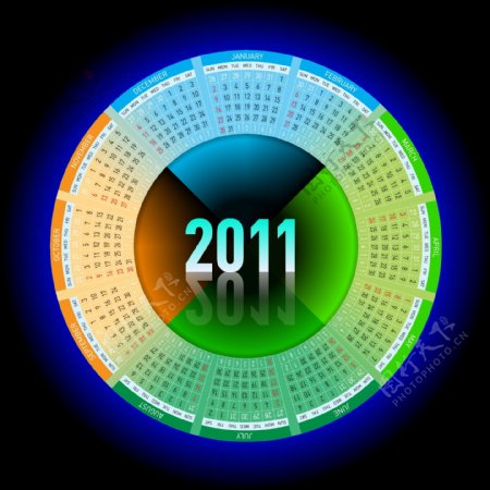 2011年创意圆形日历