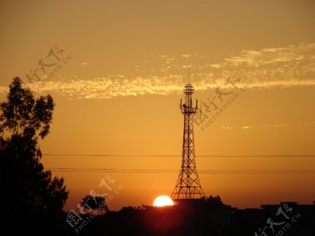 夕阳西下图片