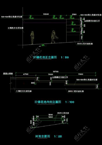 花池剖面cad建筑图纸