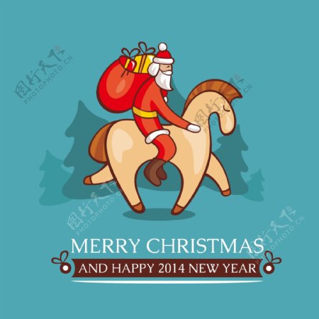 印花矢量图可爱卡通人物圣诞老人动物免费素材