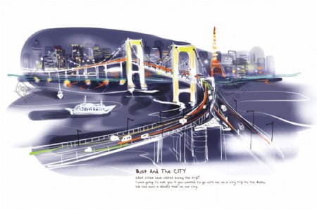 高清PSD分层素材长江大桥