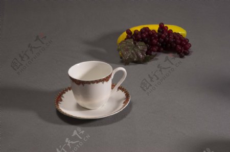 欧式陶瓷花边咖啡杯图片