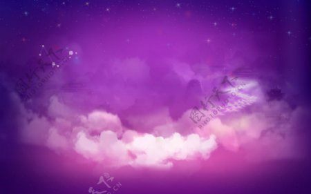 炫丽梦幻魔幻紫色背景