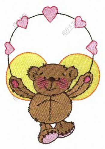 绣花童装卡通动物小熊免费素材