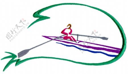 绣花色彩交通工具帆船图标免费素材