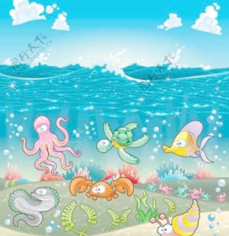 03的海洋动物矢量卡通