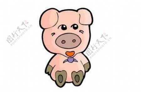 卡通生肖猪年素材可爱小猪娃娃矢量图30