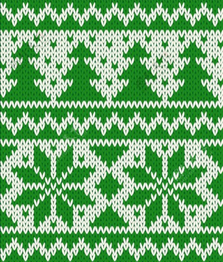 绿色圣诞针织图案背景矢量素材.