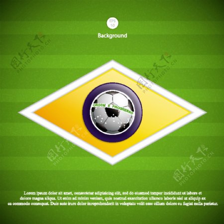 创意巴西足球背景矢量素材