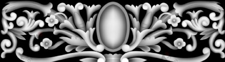 欧式花纹灰度图图片