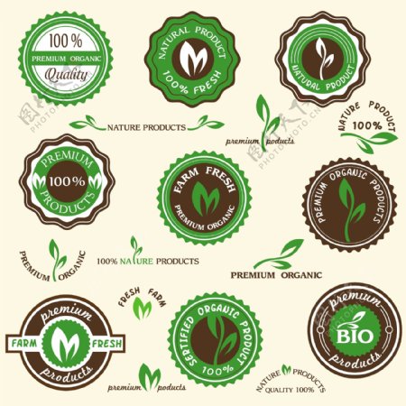 原生态绿色环保徽章标签图片