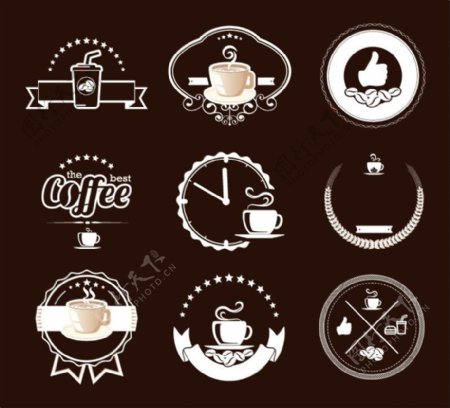 创意咖啡标签矢量素材