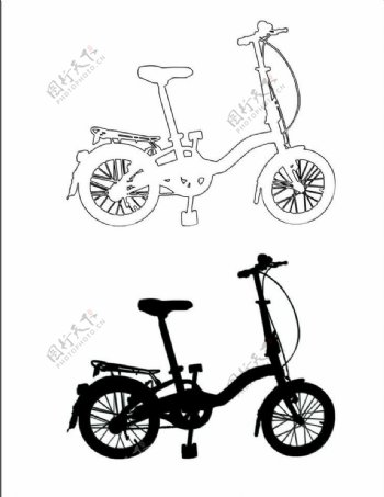 自行车自行车轮廓图片
