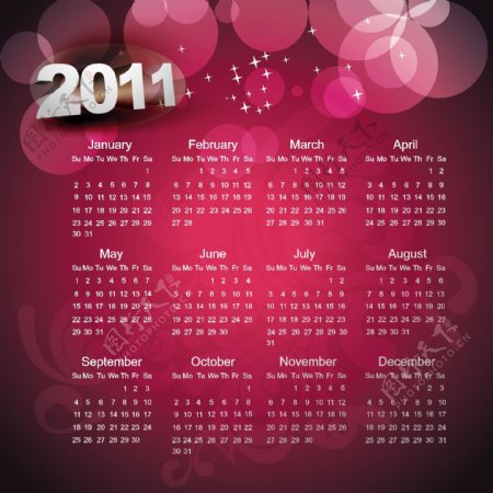 2010日历打印矢量模板